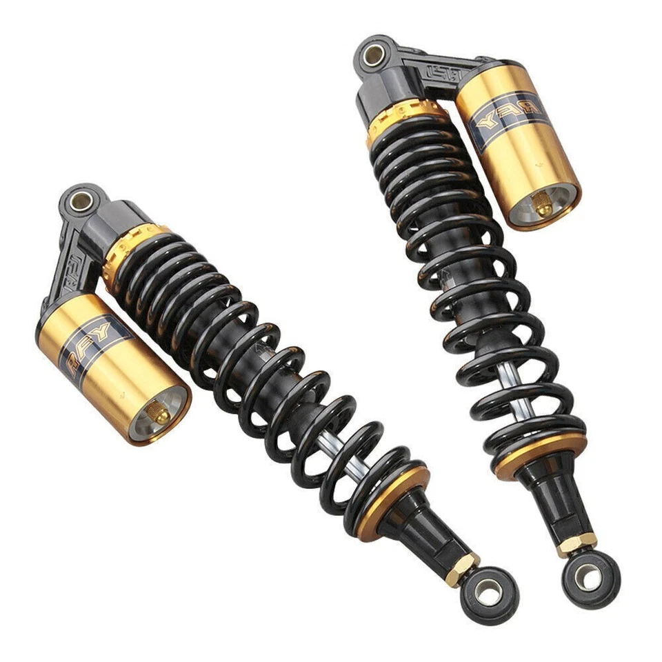 400mm Motorcycle Rear Air Shock Absorbers For Yamaha YFZ 450 Banshee Gold Black Foto 3 de 4