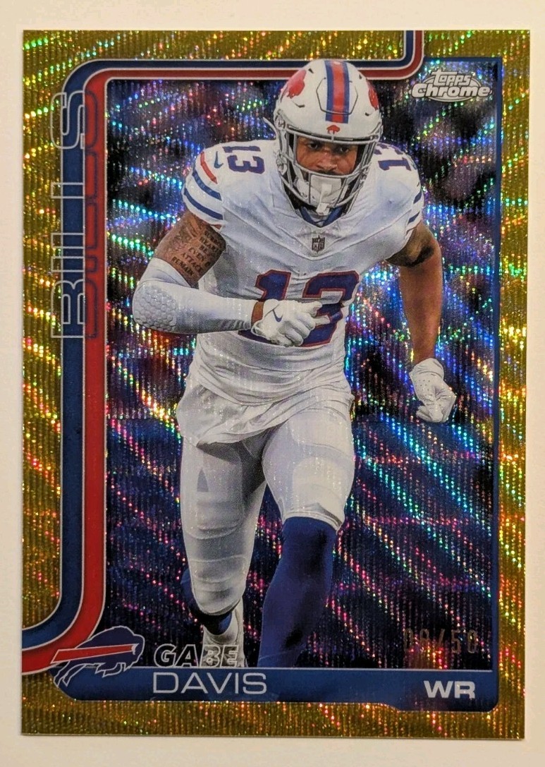 2025-26 Topps Chrome - Gabe Davis #142 8 /50 Gold Wave SP Buffalo Bills