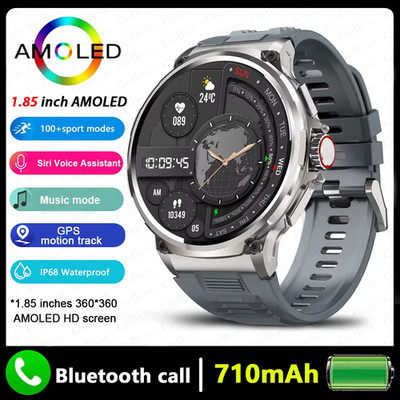 Men GPS Track Smart Watch 1.85 Inch Ultra HD AMOLED Screen 710 Mah Battery 