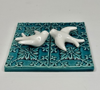 Swallows Portuguese ''Andorinhas'' Tile With Wall Hanger