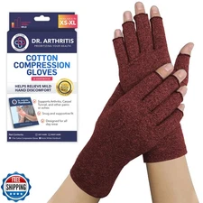 Dr. Arthritis Open-Finger Compression Gloves for Enhanced Joint Dexterity, Do