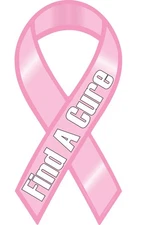 Breast Cancer Find A Cure Pink Awareness Ribbon Vinyl Decal Sticker Size Support