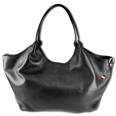 Florence Damen Handtasche, Schultertasche Leder Tasche schwarz OTM109S