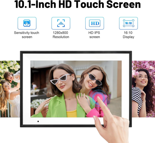 Digital Picture Frame 10.1 Inch Wifi Digital Photo Frame IPS HD Touch Screen Sma - Picture 3 of 12