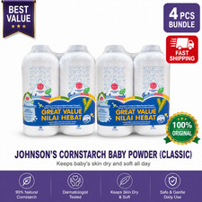 4X 500g Johnson's Baby Powder Classic Cornstarch 500g Pack Original twin pack