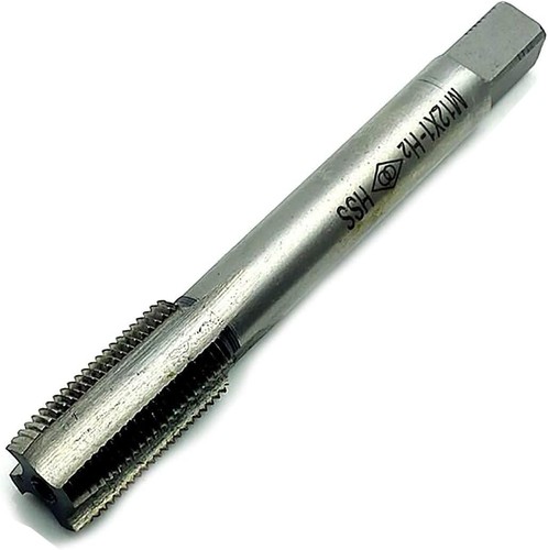 Rubinetto metrico HSS 12mm x 1 filetto destro passo M12 x 1mm argento  - Foto 2 di 3