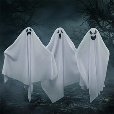 3 Pack 27.5 Inch Halloween Hanging Ghosts, Spooky Cute Flying Ghost Decor