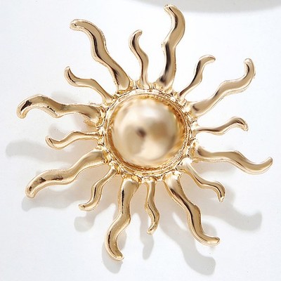 Fashion Personality Sun Flower Brooches Women Clothing Jewelry Party Accessories