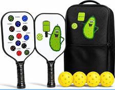 MIXIN IT UP Pickleball Paddle Set 14mm Pickle Design w/ Bag  4 Yellow Balls NEW