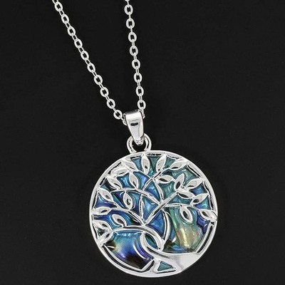 equilibrium Paua Shell Tree of Life Necklace 334081