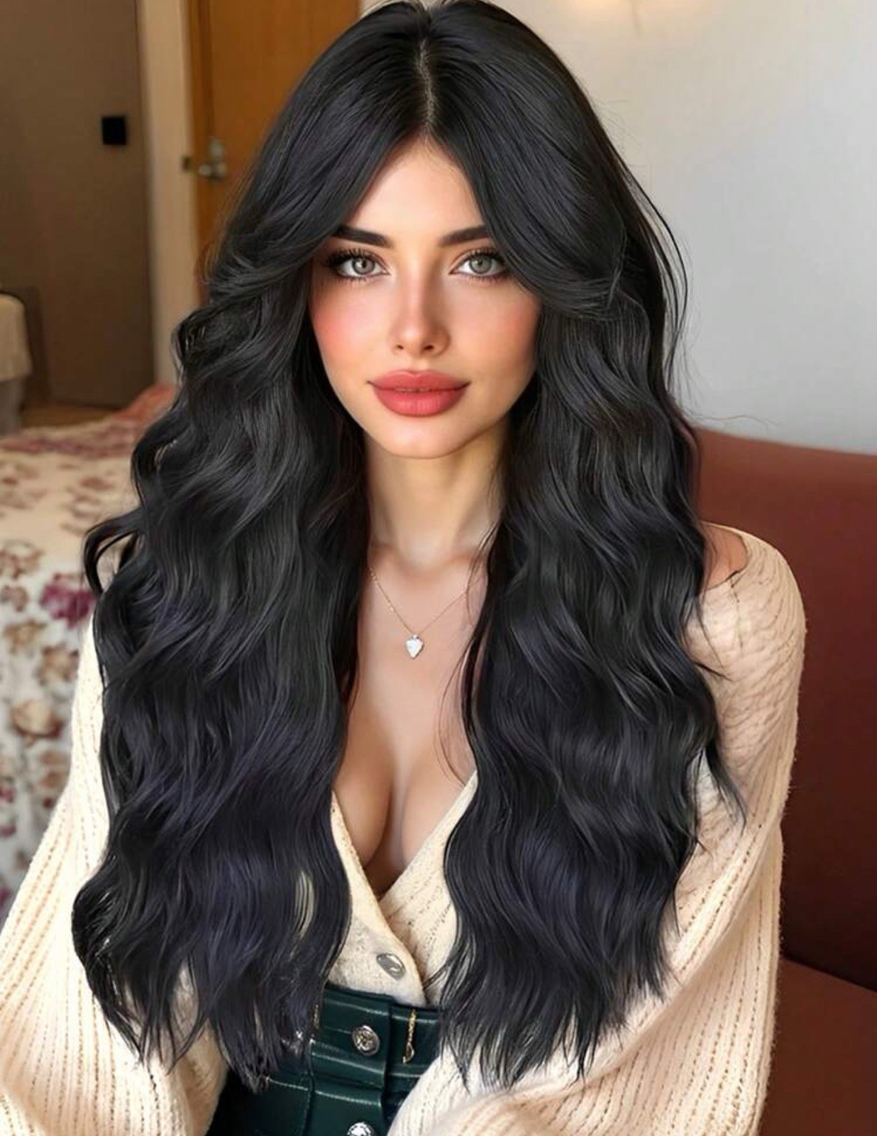 Perruque synthétique longue noire bouclée pour soirées et changement de look rapide