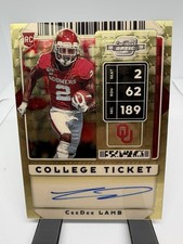 2020 Contenders Draft CeeDee Lamb Gold Vinyl Auto MISSING SERIAL NO. 1/1 ERROR