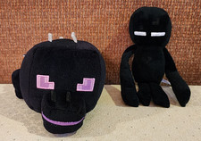 Lot of 2 Minecraft Enderman 10" Mattel 10" Ender Dragon Black Plush