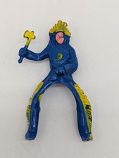 Native American Indian Horse Rider Vtg Painted Hard Plastic Toy Fig W/Tomahawk