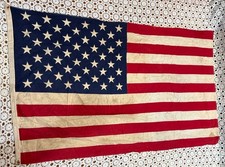 Bandiera americana vintage 50 stelle USA invecchiata macchiata così com'è