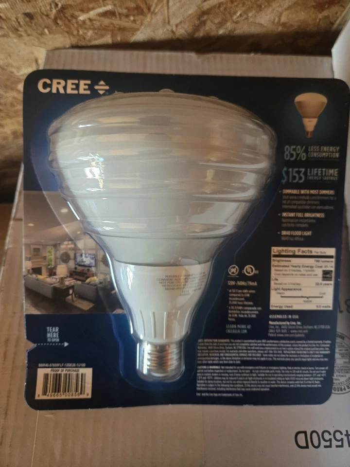 Cree LED 5000k 65w BR40 Flood Light Bulb - Image 2 of 2