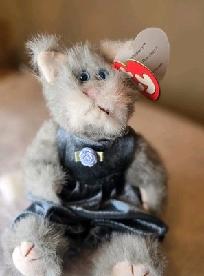 Ty Vintage Attic Treasures Whiskers the Cat, 1993 Plush Cat with Dress & Ty Tag