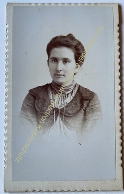 orig. CDV Foto Fotografie alt Bild Frau Dame Mode um 1890 Floro Cortela Nueva