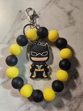 Batman Beaded Wristlet Keychain