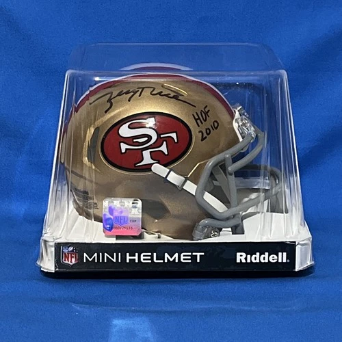 JERRY RICE Signed/Inscribed Throwback Mini Helmet SAN FRANCISCO 49ers (BAS) COA