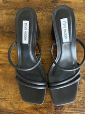 Steve Madden Black Strappy Square Toe Block H...