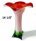 Vintage Vase Murano Style Calla Lily Jack In the Pulpit 14.5" Art Glass Flower