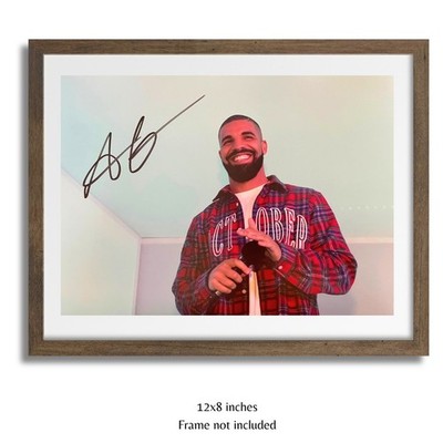 Aubrey Graham Hand Signed Drake A4 Photo HABIBI Rapper COA & PSA QO Card + PROOF