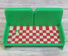 Vintage Playskool Little People Camper Furniture Seat Bench Green Red White
