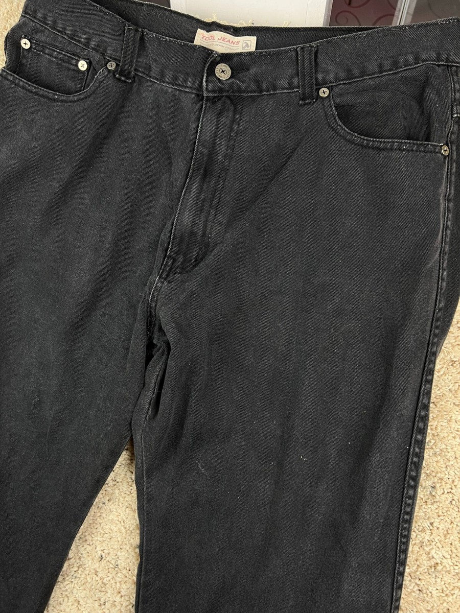 Tool Jeans Men's 36x32 Authentic Denim Black Zip Pants Straight