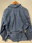 Express Denim Jean Jacket From Zipper And Belted Adult Sz Small Unisex Jacket — photo 2