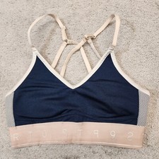 H & M SPORT Grey Black Caged Strappy Bra Smal...