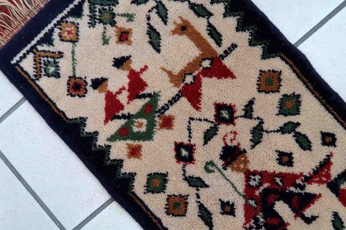 Alfombra anejo Sueco Escandinavo 34cm x 81cm 1940s - 1C908 - Picture 5 of 7