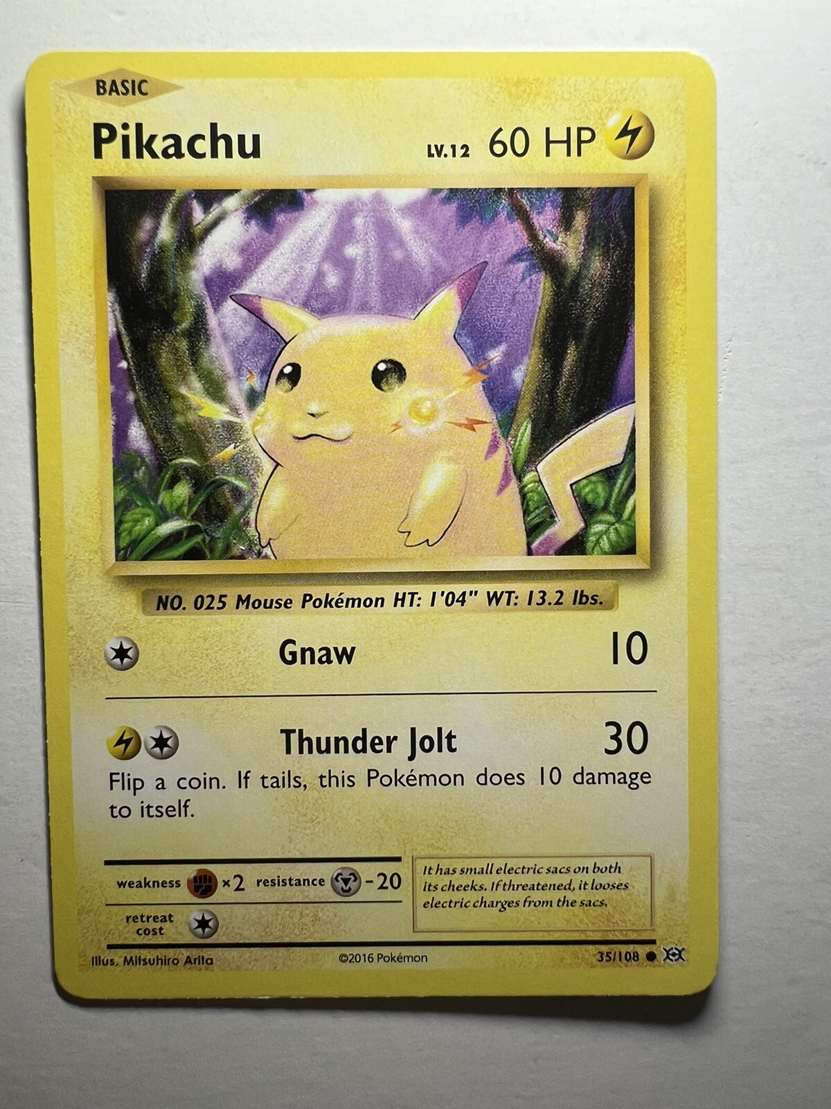 Pikachu 35/108 Common Pokemon TCG XY Evolutions Card NM 2016 A