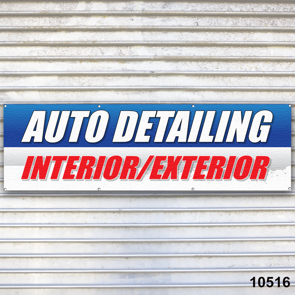 Auto Detailing Banner Sign Auto Repair Tire Dealer Service Bay Garage