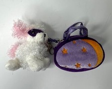 Aurora Plush Poodle Keychain With Purple Starry Bag Clip