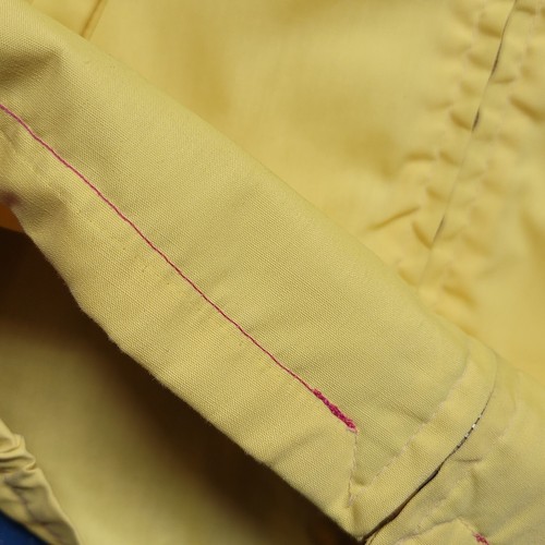 Vintage 60s Handmade Yellow Pastel Canvas NYNCO Full Zip Jacket M - Picture 4 of 8