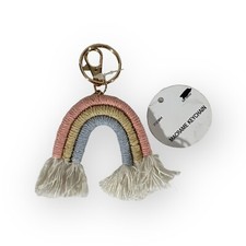 Macrame Rainbow Keychain NEW PASTEL COLORS
