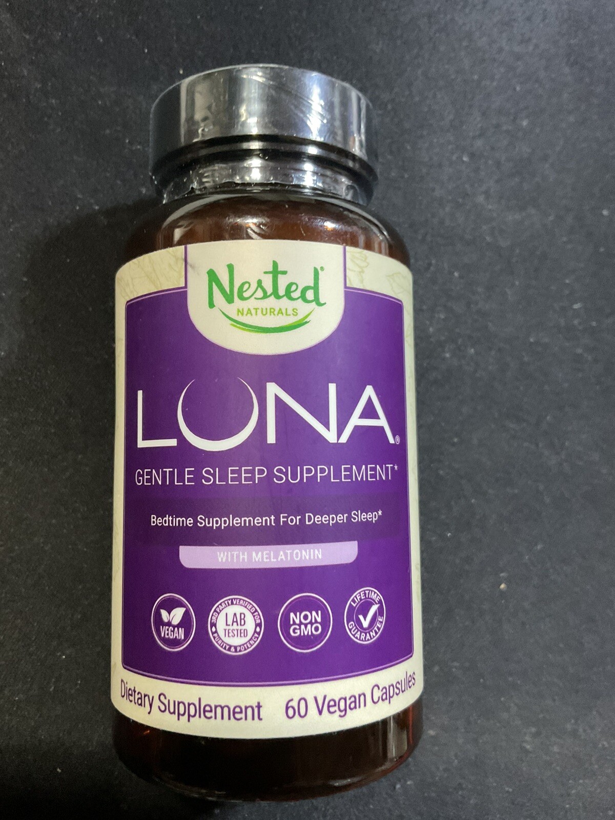 Nested Naturals Luna Herbal Sleep Aid No Melatonin 60 Capsules New