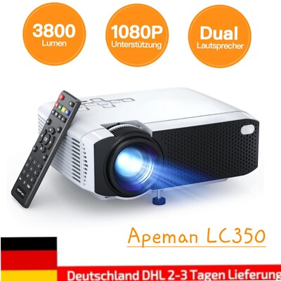 Mini Projector Beamer LC350 Updated LCD Support Full HD 1080P Apeman .