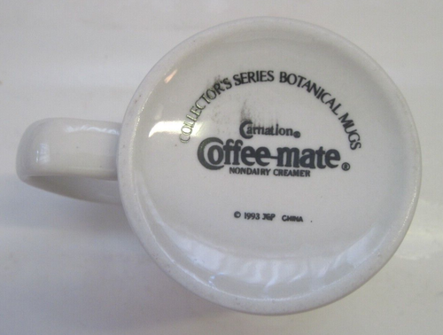 Carnation Coffee Mate Coffee Ceranic Mug Cup 1993 Botanical Collector Series - Picture 6 of 7