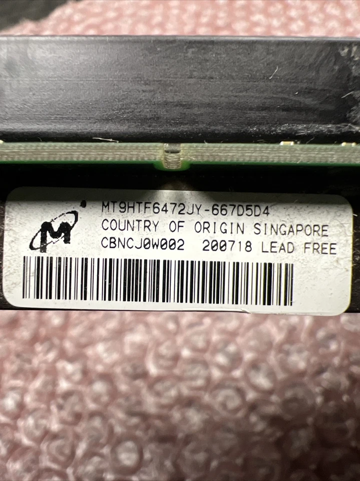 Micron (2) 512 MB DDR2 Memory (MT9HTF6472JY-667D5D4) - Image 3 of 3