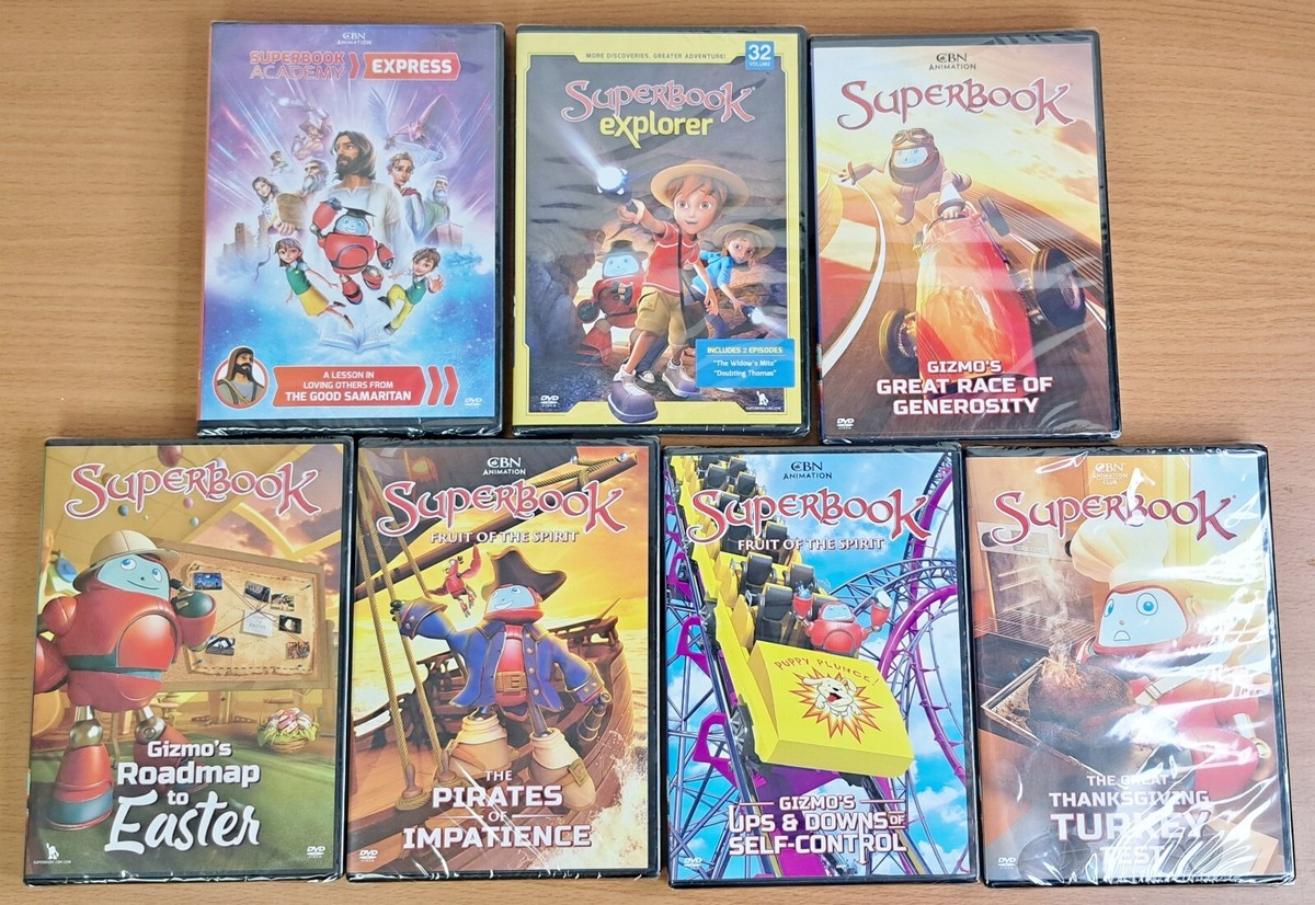 SuperBook CBN DVD 　39枚　まとめ売り Mixed DVD lot of 7 Superbook DVD's New Sealed - CBN Animation
