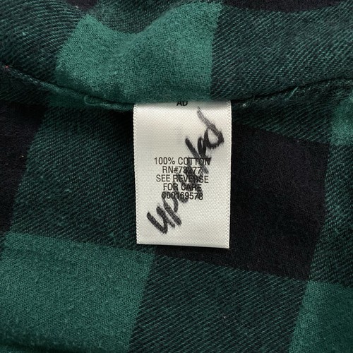 Upcycled Flannel Shirt Womens XL Shacket Lucky Grunge St Patricks Day Green Art - Picture 14 of 17