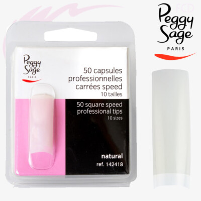 PEGGY SAGE Kit 50 Gel-UV-Kapseln zum Kleben Quadrat Matt Natürlich NEUF 142418