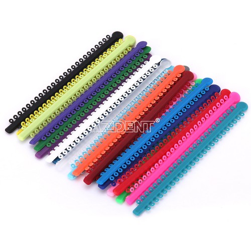 1000 piezas Corbatas de ligadura de ortodoncia dental Bandas de goma elásticas para soportes Soporte - Imagen 58 de 58
