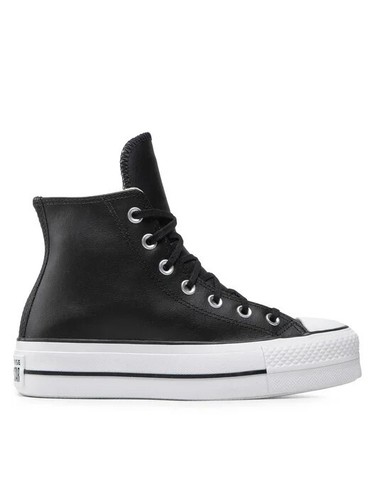 Zapatos Converse All Star Hi Chuck Taylor Plataforma Altos Negro 561675C Piel