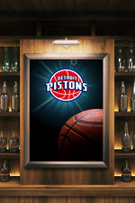 Detroit Pistons Wall Art Print NBA Gift Man Cave POSTER CANVAS