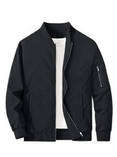Men's Spring Fall Casual Baseball Jacket Lightweight Sportswear Full-Zip Coat