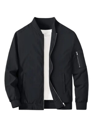 Men's Spring Fall Casual Baseball Jacket Lightweight Sportswear Full-Zip Coat