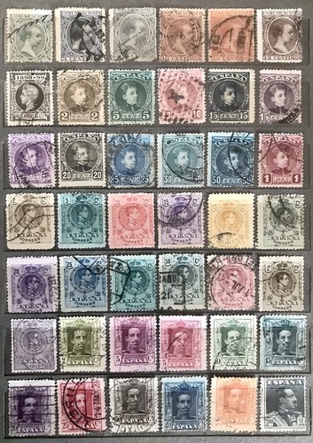 ESPAÑA 1889/1922. LOTE SELLOS ALFONSO XIII. USADOS.